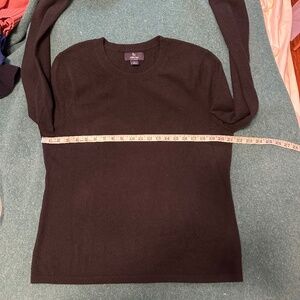 NEW Lands End Cashmere Crewneck Sweater, Black Large